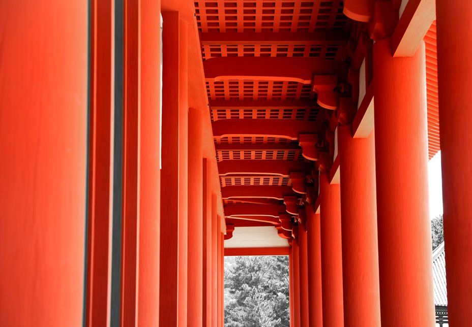 Red pillars